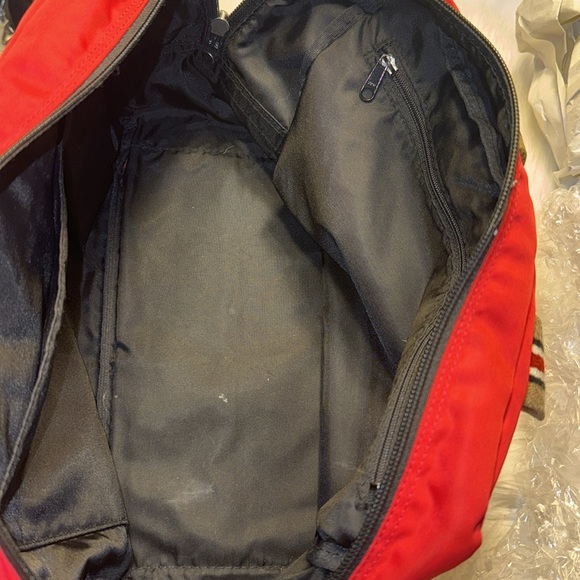 BURBERRY Bag Hand bag Tote Blue Label Nylon Red BT621 290 9 Authentic EUC - Picture 10 of 12